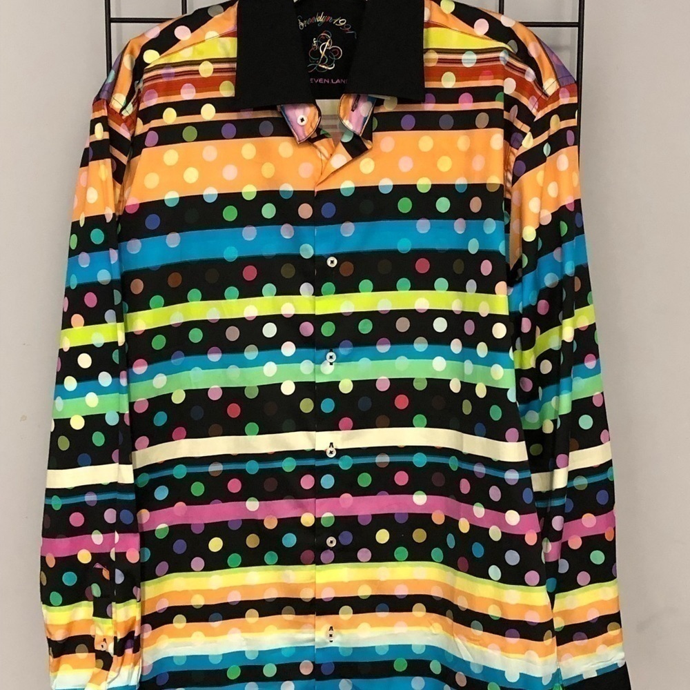 Steven land dress shirt polka dot multi color M - Picture 2 of 2